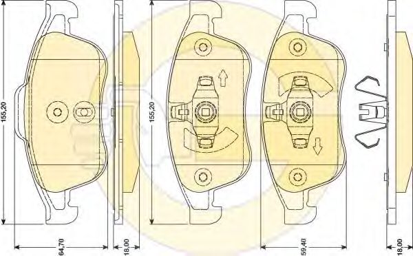 Комплект тормозных колодок, дисковый тормоз GIRLING 6117892