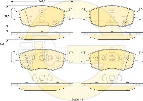 Комплект тормозных колодок, дисковый тормоз GIRLING 6119212