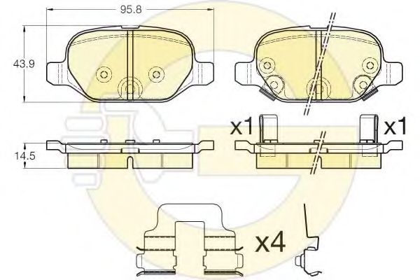 Комплект тормозных колодок, дисковый тормоз GIRLING 6119501