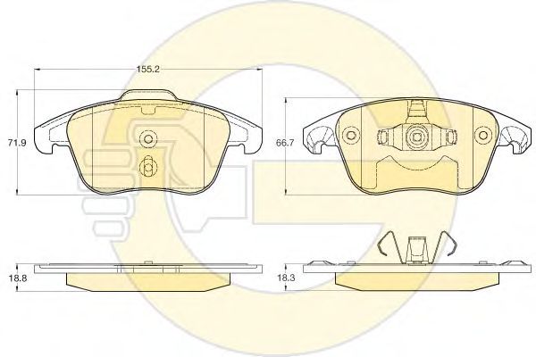 Комплект тормозных колодок, дисковый тормоз GIRLING 6120252