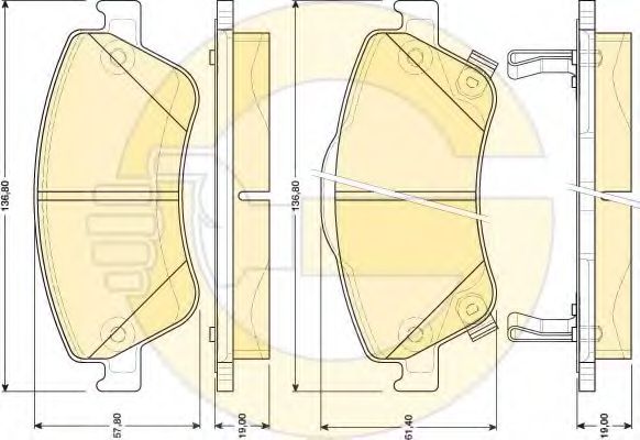 Комплект тормозных колодок, дисковый тормоз GIRLING 6134814