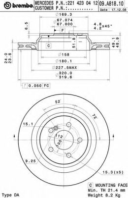 Тормозной диск AP 25252 V