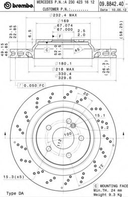 Тормозной диск BRECO BV 9005