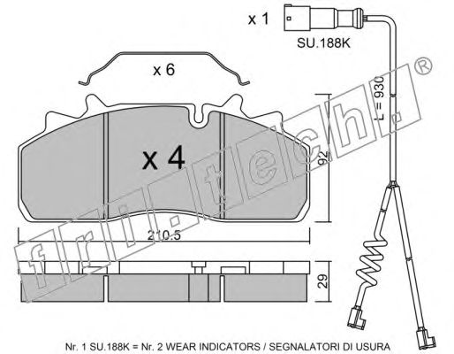 Комплект тормозных колодок, дисковый тормоз fri.tech. 29159