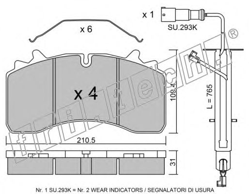 Комплект тормозных колодок, дисковый тормоз fri.tech. 29162