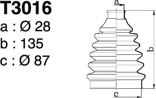 Комплект пылника, приводной вал DEPA T3016