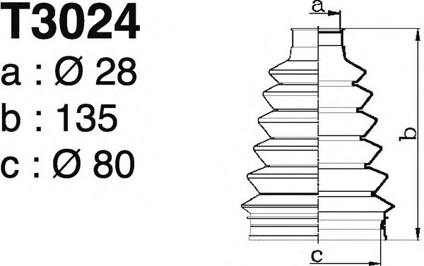Комплект пылника, приводной вал DEPA T3024
