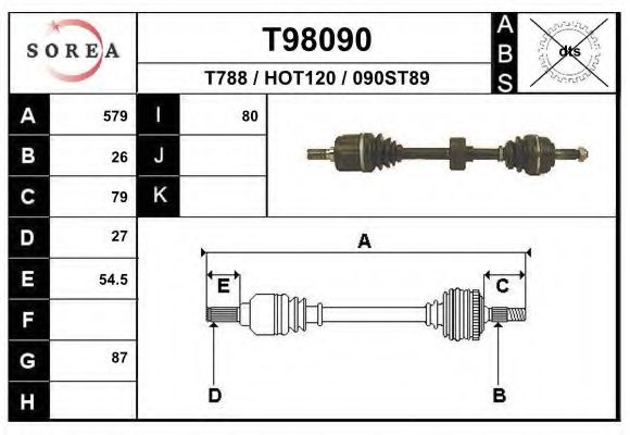 Приводной вал EAI T98090