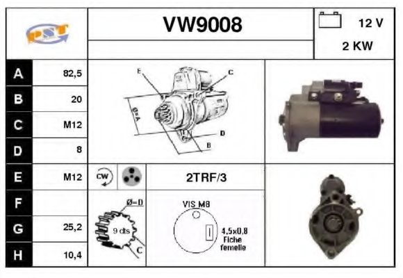 Стартер SNRA VW9008