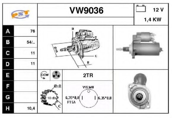 Стартер SNRA VW9036