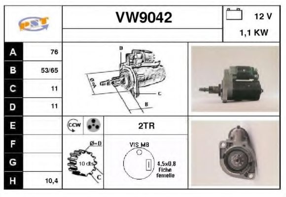 Стартер SNRA VW9042