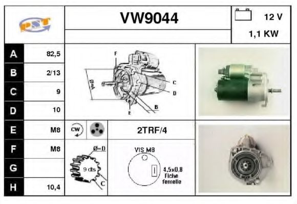 Стартер SNRA VW9044