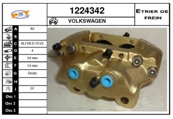 Тормозной суппорт BUDWEG CALIPER 34283