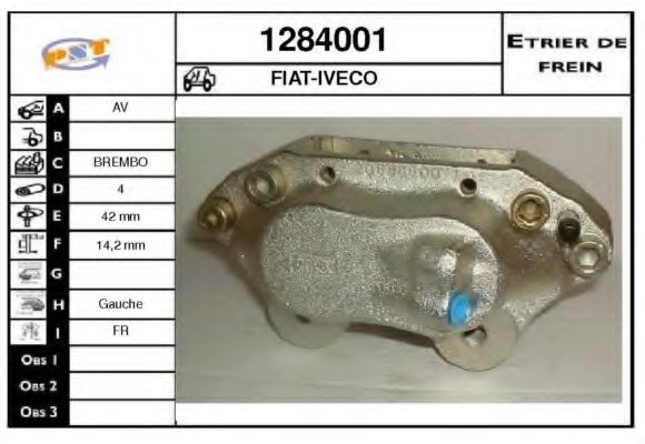 Тормозной суппорт SNRA 1284001