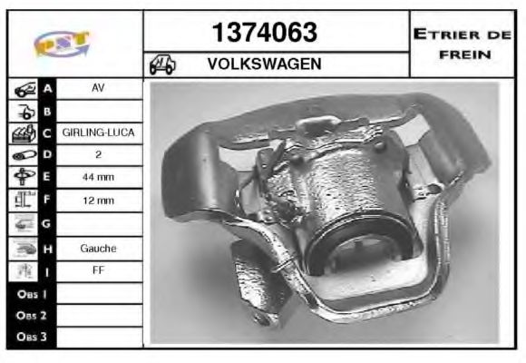 Тормозной суппорт SNRA 1374063