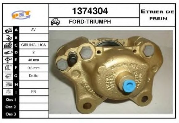 Тормозной суппорт SNRA 1374304