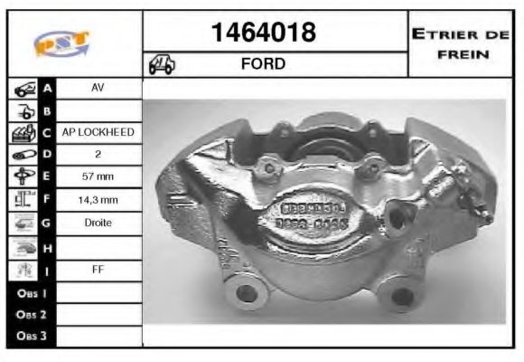 Тормозной суппорт SNRA 1464018
