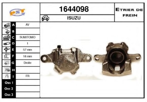 Тормозной суппорт SNRA 1644098