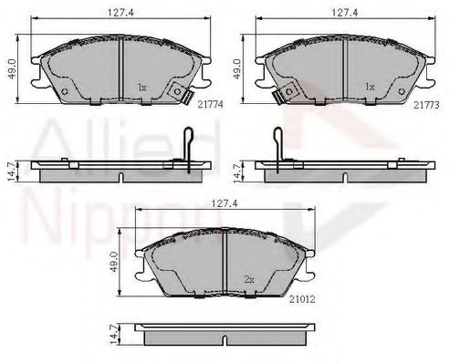 Комплект тормозных колодок, дисковый тормоз COMLINE ADB3253