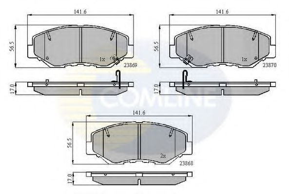 Комплект тормозных колодок, дисковый тормоз COMLINE CBP31194