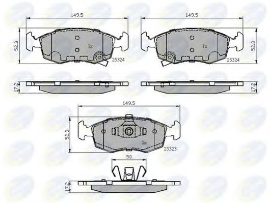 Комплект тормозных колодок, дисковый тормоз COMLINE CBP32104