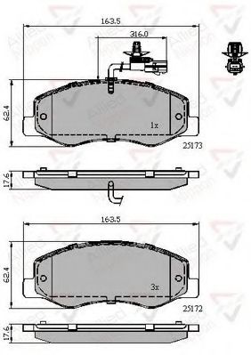 Комплект тормозных колодок, дисковый тормоз COMLINE ADB12108