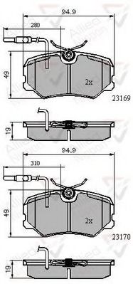 Комплект тормозных колодок, дисковый тормоз COMLINE ADB11098