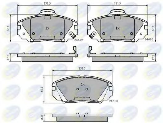Комплект тормозных колодок, дисковый тормоз COMLINE CBP31788