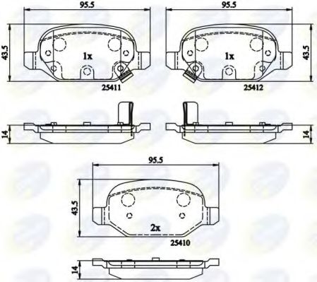 Комплект тормозных колодок, дисковый тормоз COMLINE CBP31559