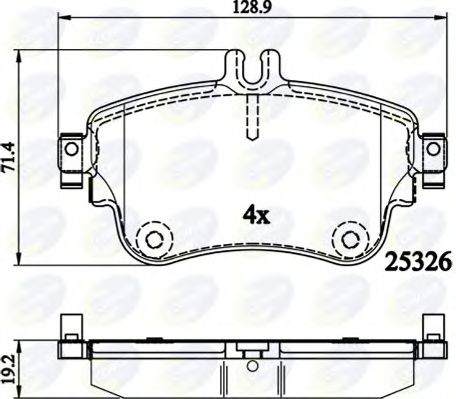 Комплект тормозных колодок, дисковый тормоз COMLINE CBP02151