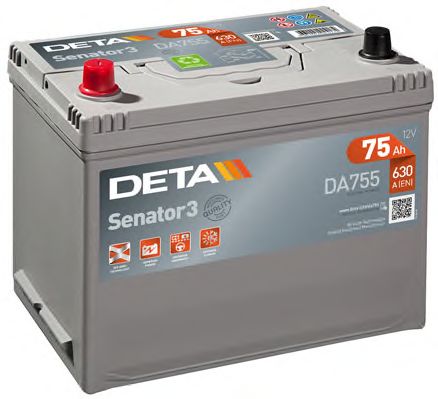 Стартерная аккумуляторная батарея; Стартерная аккумуляторная батарея DETA DA755