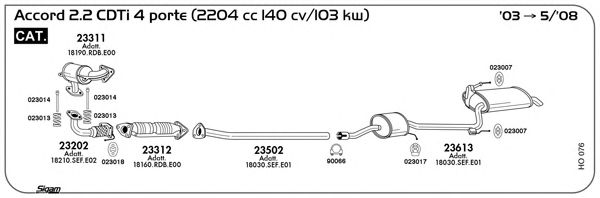 Система выпуска ОГ SIGAM HO076
