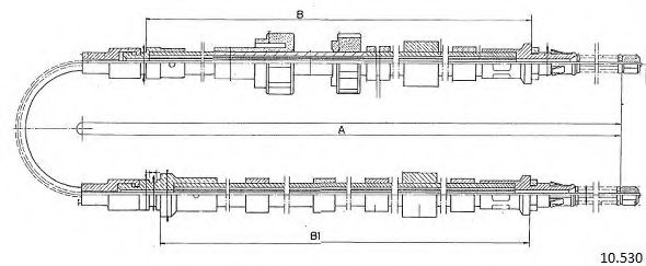Трос, стояночная тормозная система CABOR 10.530