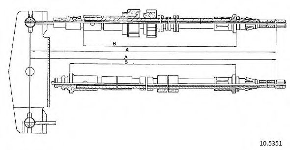 Трос, стояночная тормозная система CABOR 10.5351