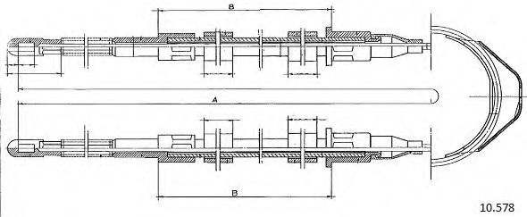 Трос, стояночная тормозная система CABOR 10.578