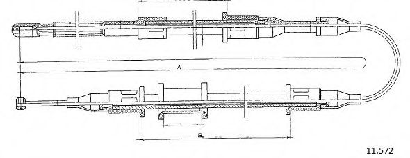 Трос, стояночная тормозная система CABOR 11.572