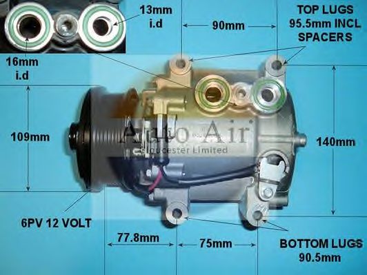 Компрессор, кондиционер AUTO AIR GLOUCESTER 14-1006P