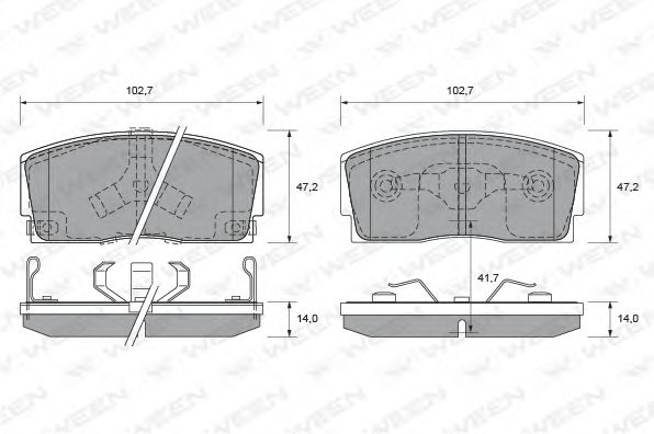 Комплект тормозных колодок, дисковый тормоз WEEN 151-2166