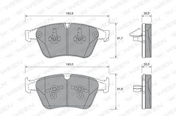 Комплект тормозных колодок, дисковый тормоз WEEN 151-2701