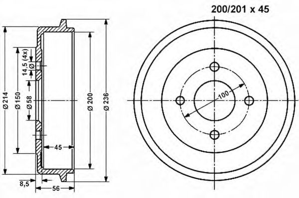 Тормозной барабан VEMA 800961
