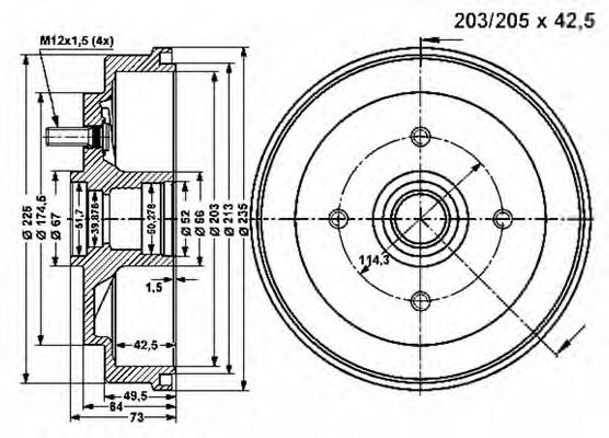 Тормозной барабан VEMA 801341