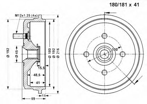 Тормозной барабан VEMA 801399