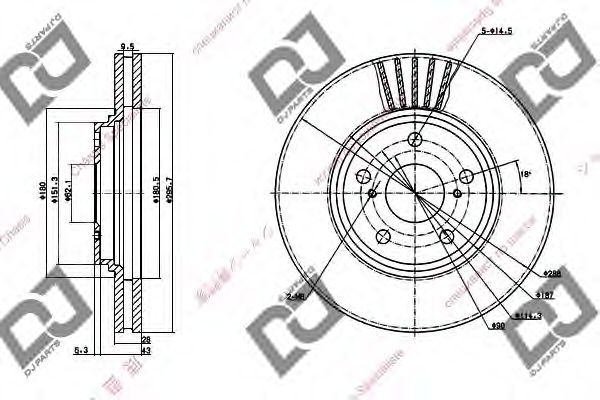 Тормозной диск DJ PARTS BD1291