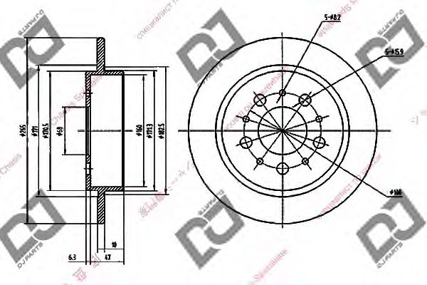 Тормозной диск DJ PARTS BD1828