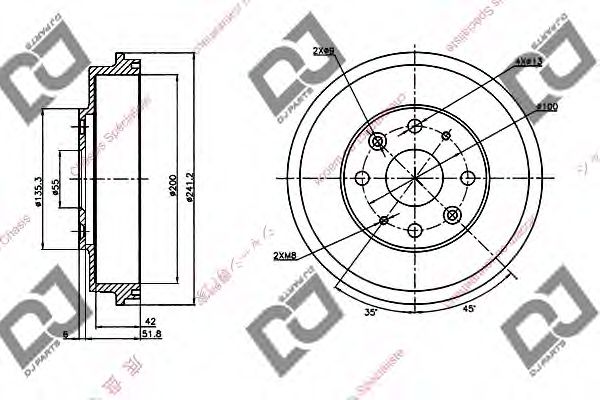 Тормозной барабан DJ PARTS BR1090