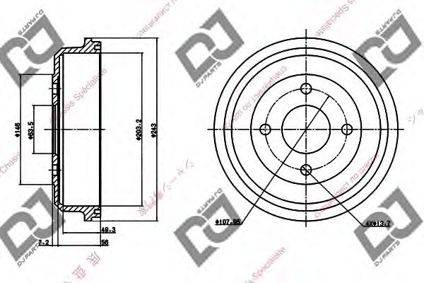 Тормозной барабан DJ PARTS BR1093