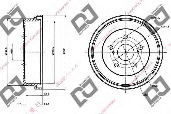 Тормозной барабан DJ PARTS BR1097