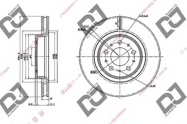 Тормозной диск DJ PARTS BD1836