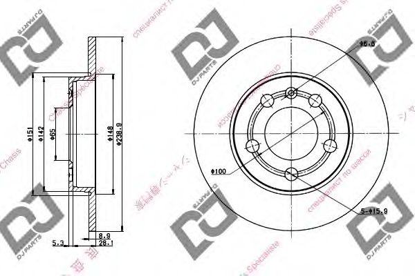 Тормозной диск DJ PARTS BD1329