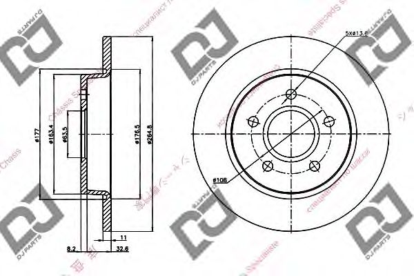 Тормозной диск DJ PARTS BD1336